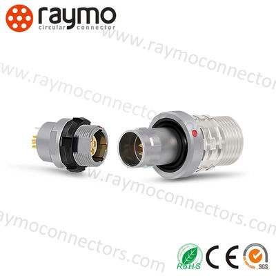 Konektor Industri AMC 5Gbps Perak 10mm Push-Pull Aplikasi Pertahanan Sirkular A11W*M-P27XBC0-0000